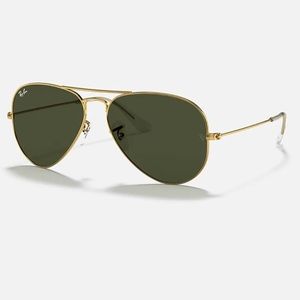 Ray ban aviator classic sunglasses (solid green lenses/gold frame)